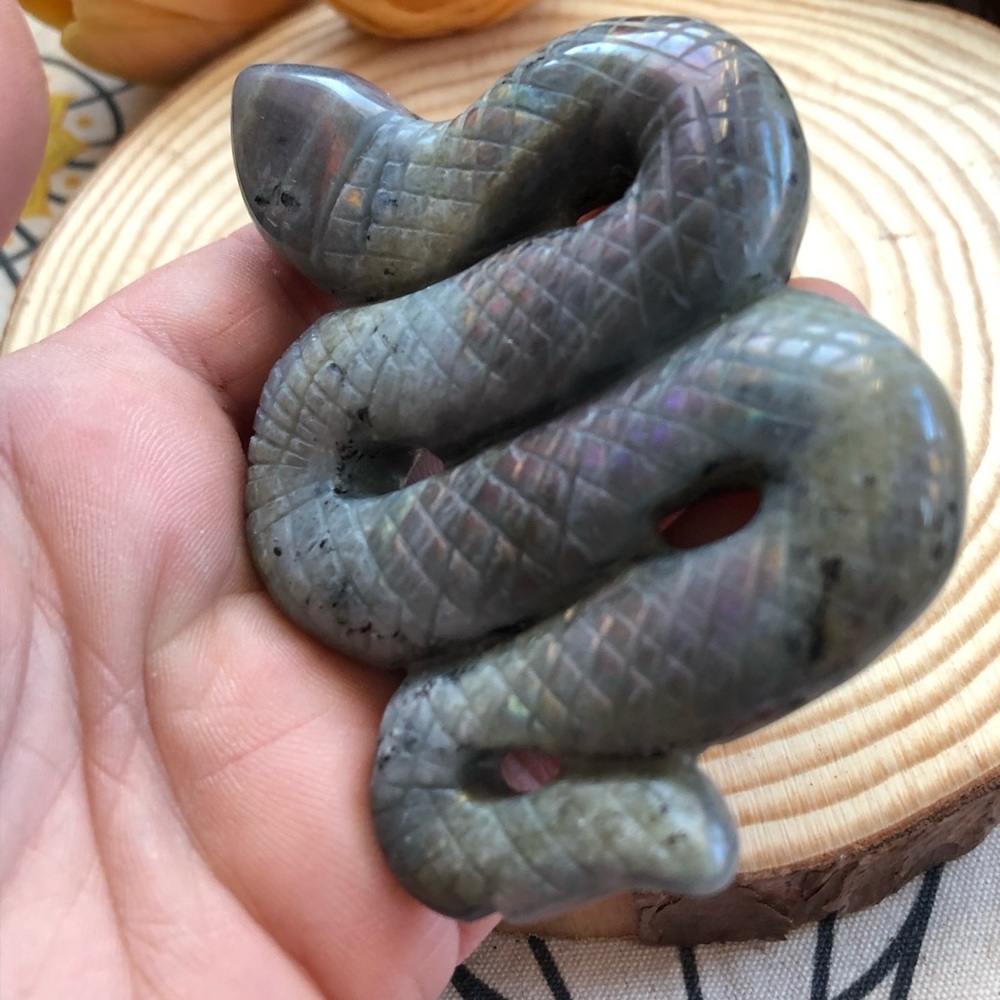 Labradorite Crystal Snake - Picture 9 of 15